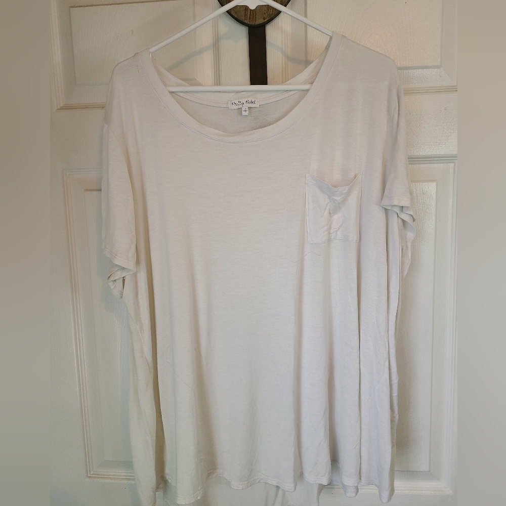 (596) Pretty Rebel, Woman's Short Sleeve T-Shirt,  Size: 3X Color: White